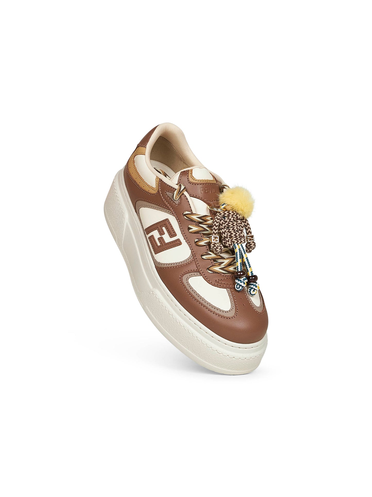 Brown Fendi Match platform sneakers