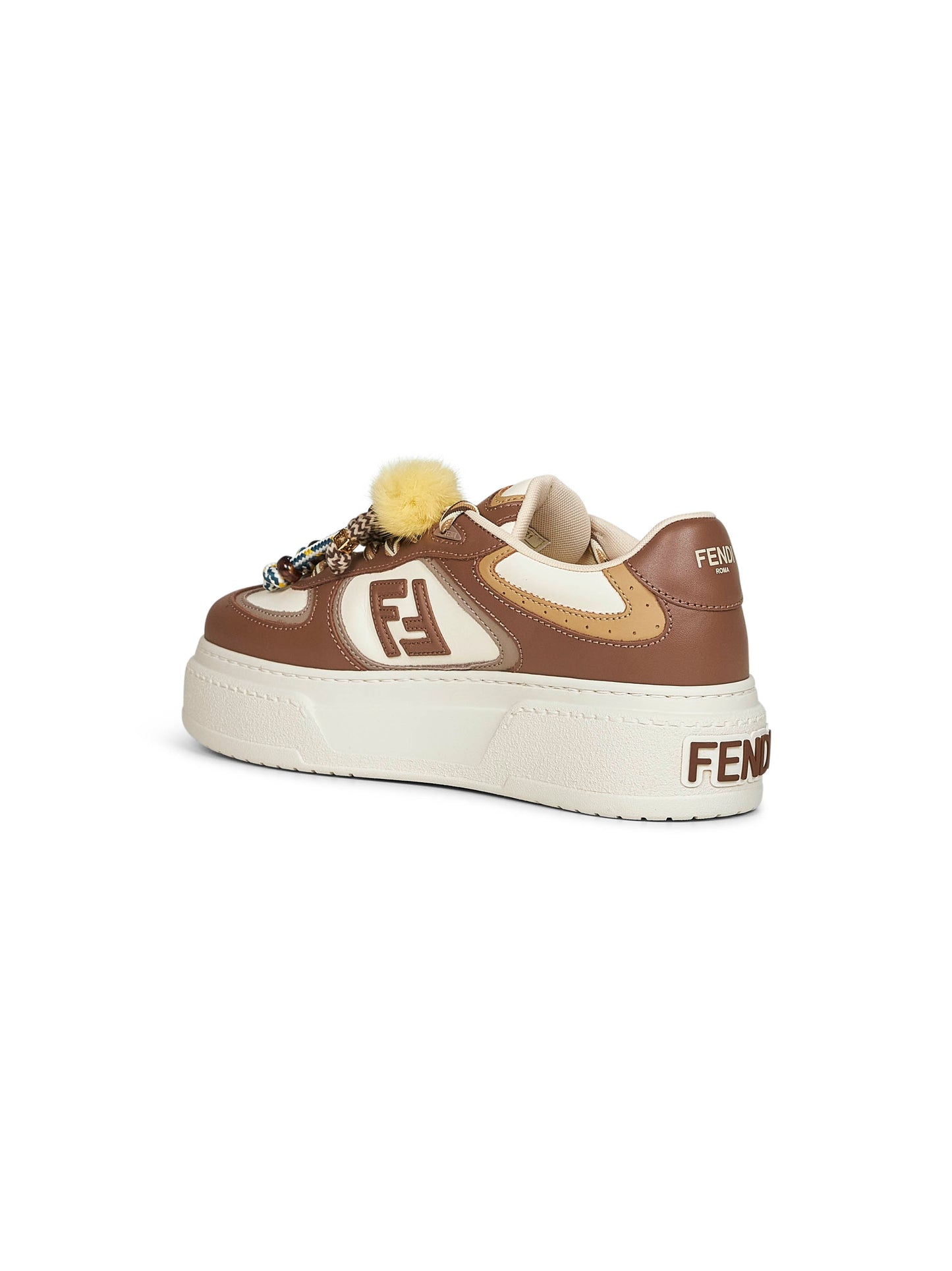Brown Fendi Match platform sneakers