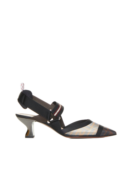 Colibri Slingback tacco medio in rete tecnica multicolor