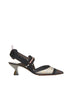 Colibri Slingback tacco medio in rete tecnica multicolor