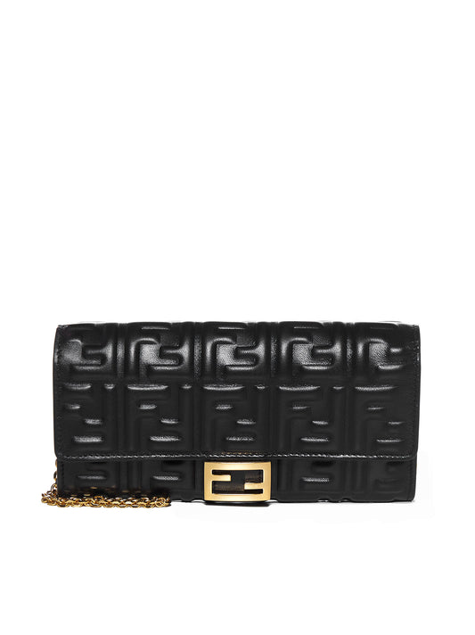 FF Wallet in Black Nappa Leather