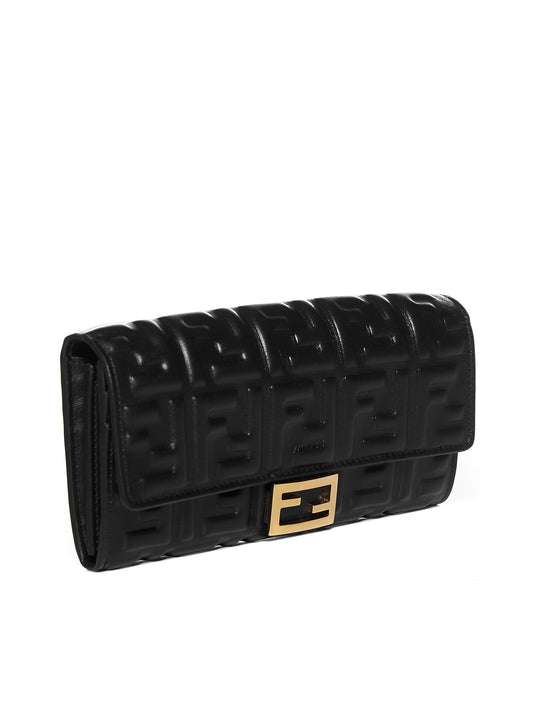 FF Wallet in Black Nappa Leather