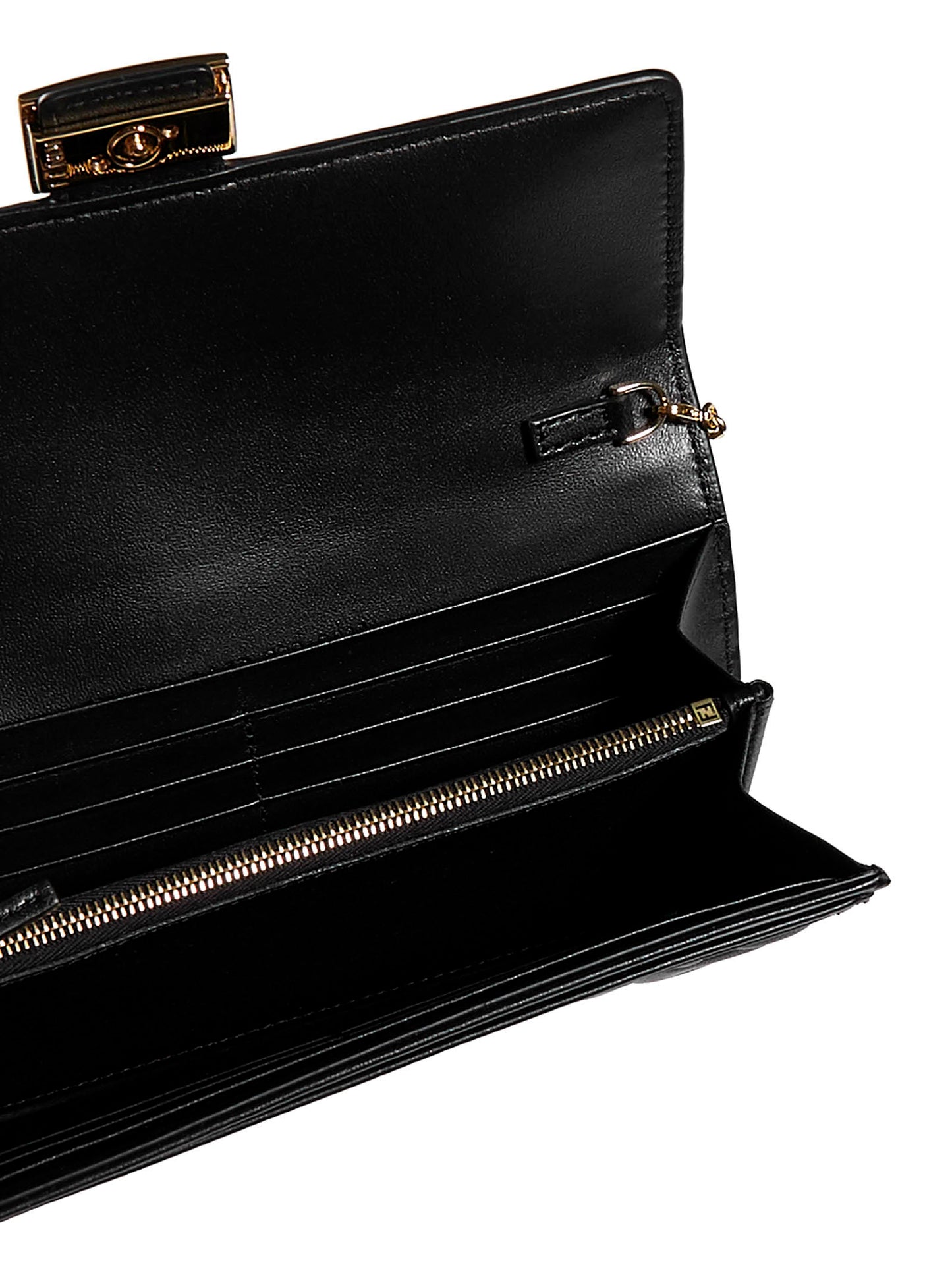 FF Wallet in Black Nappa Leather