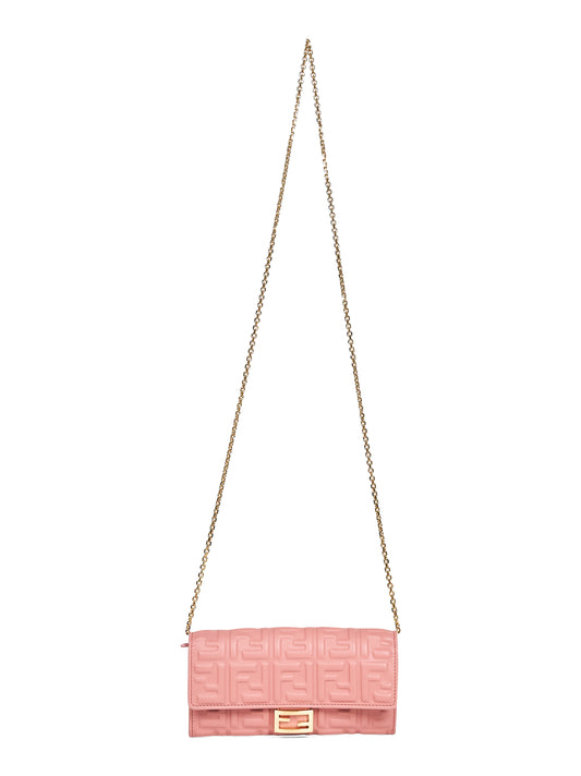 Portafoglio Continental With Chain Baguette rosa
