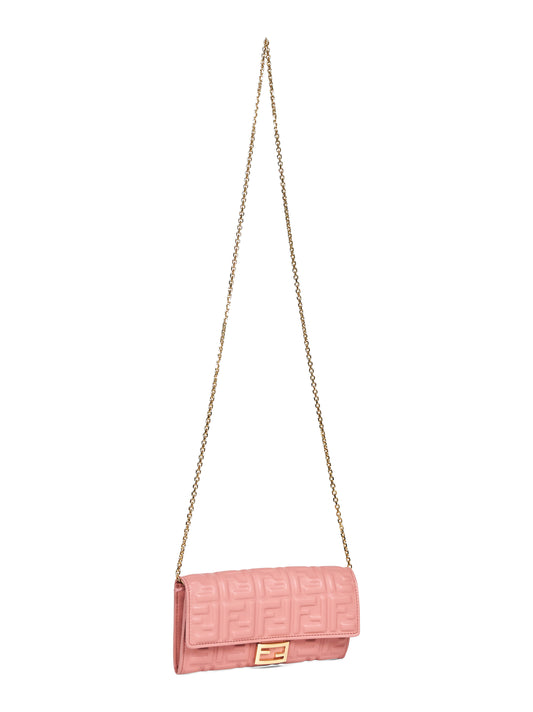 Portafoglio Continental With Chain Baguette rosa