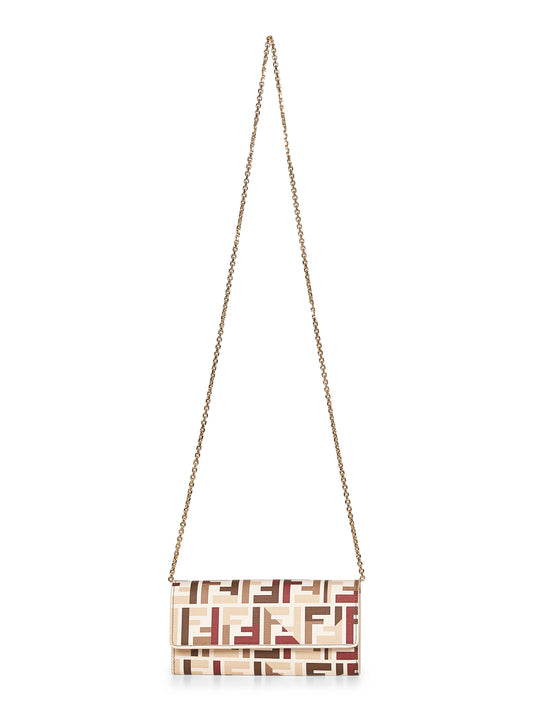 Multicolor Fendi Roma Continental with chain wallet
