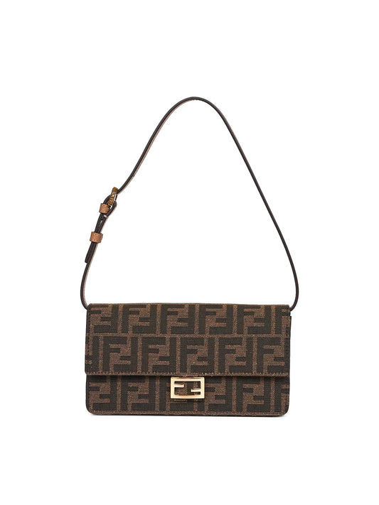 Brown Wallet On Chain Baguette minibag