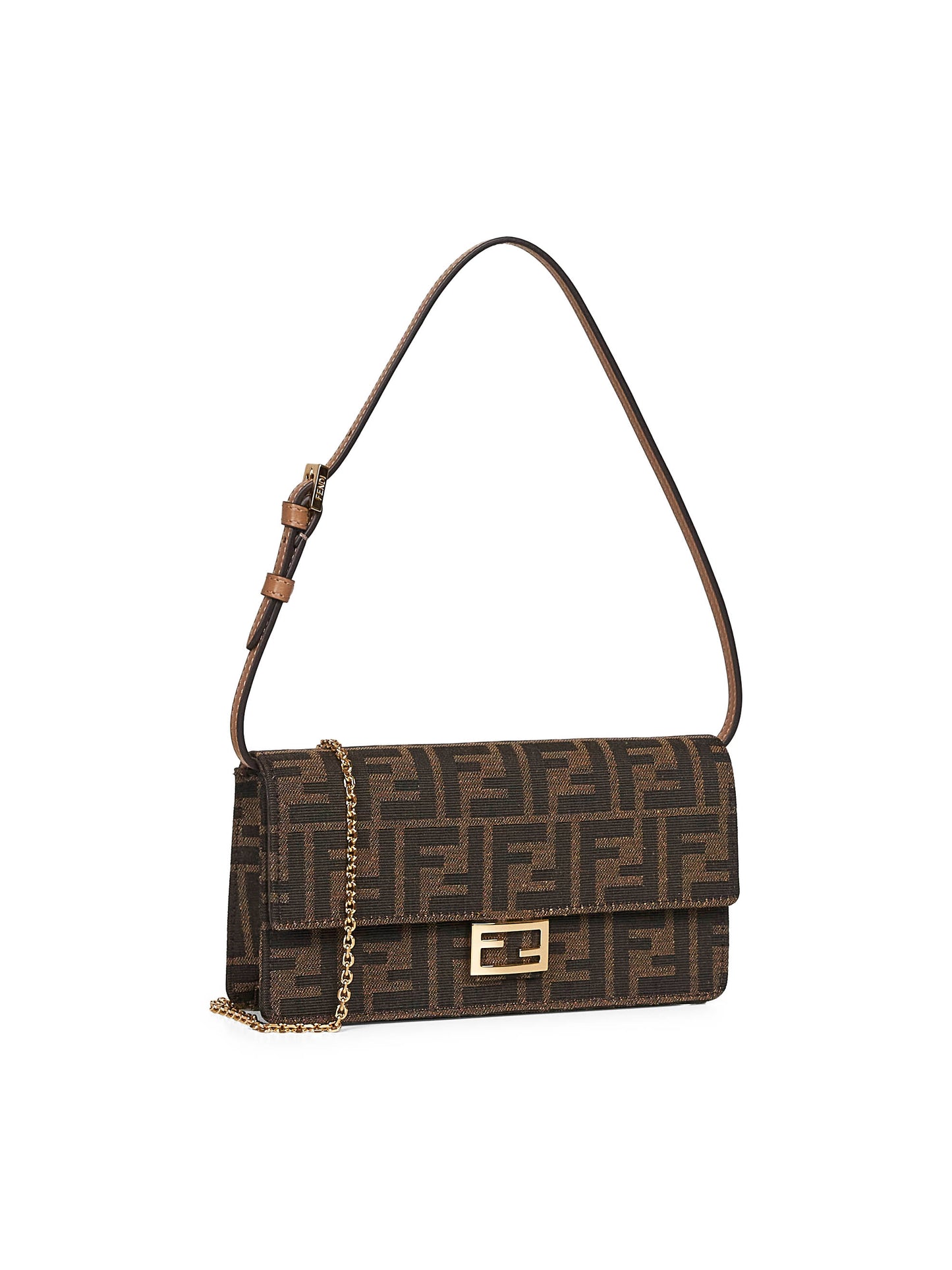 Brown Wallet On Chain Baguette minibag
