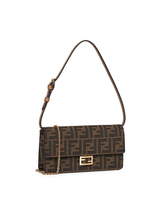 Brown Wallet On Chain Baguette minibag