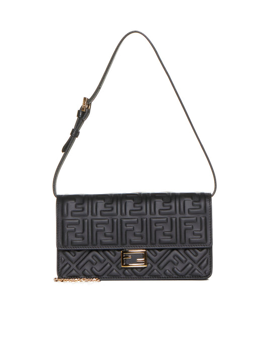 Black Nappa Leather FF Wallet
