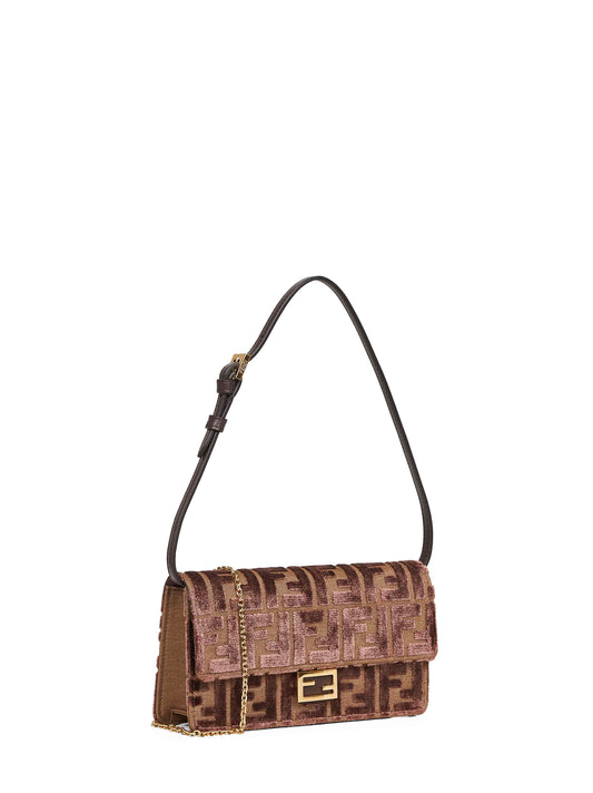 Brown Wallet On Chain Baguette minibag<BR/>