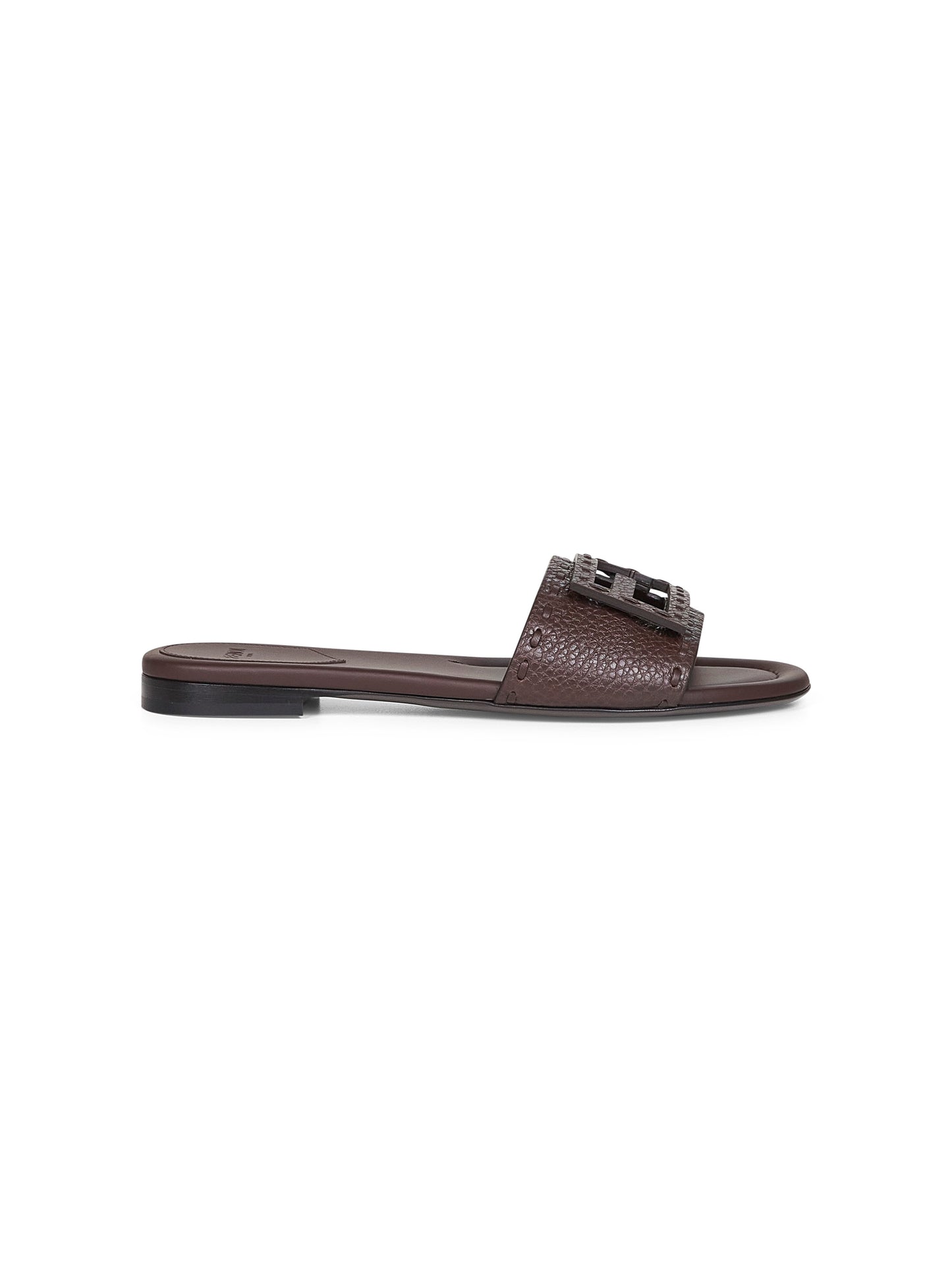 Brown leather Baguette slides