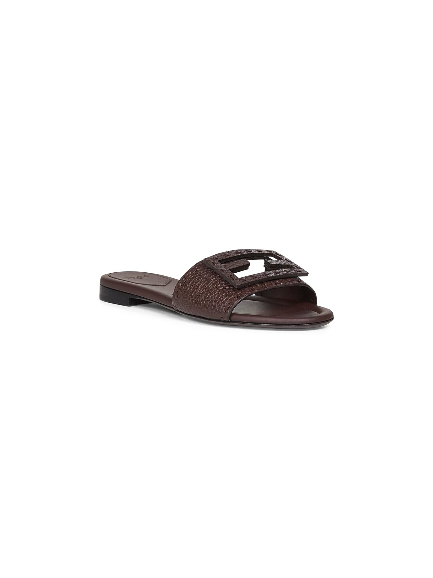 Brown leather Baguette slides