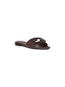 Brown leather Baguette slides