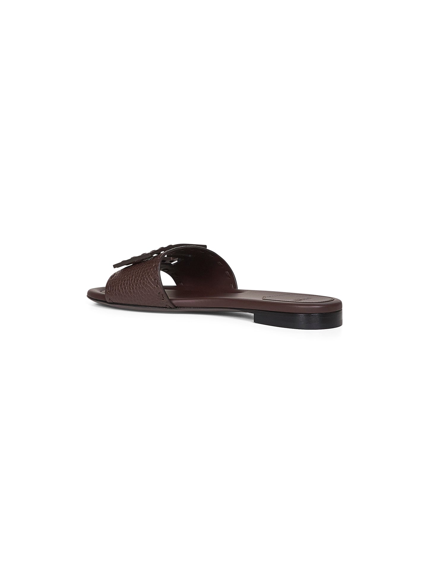 Brown leather Baguette slides