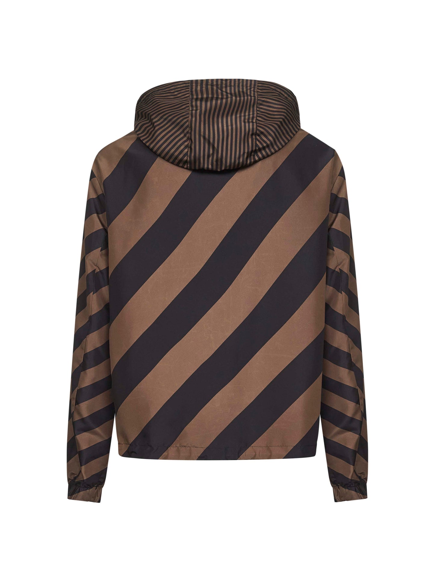 Brown reversible hooded windbreaker