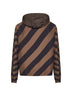 Brown reversible hooded windbreaker