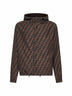Brown reversible hooded windbreaker