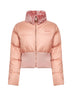 Piumino in tessuto tecnico e shearling rosa