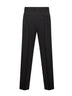 Black wool gabardine cigarette trousers