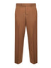 Tobacco wool gabardine cigarette trousers