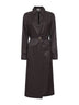 Brown jacquard FF silk midi shirtdress