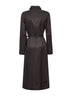 Brown jacquard FF silk midi shirtdress