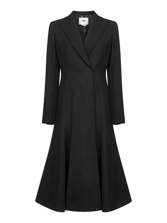 Cappotto midi in lana Grain de Poudre nera