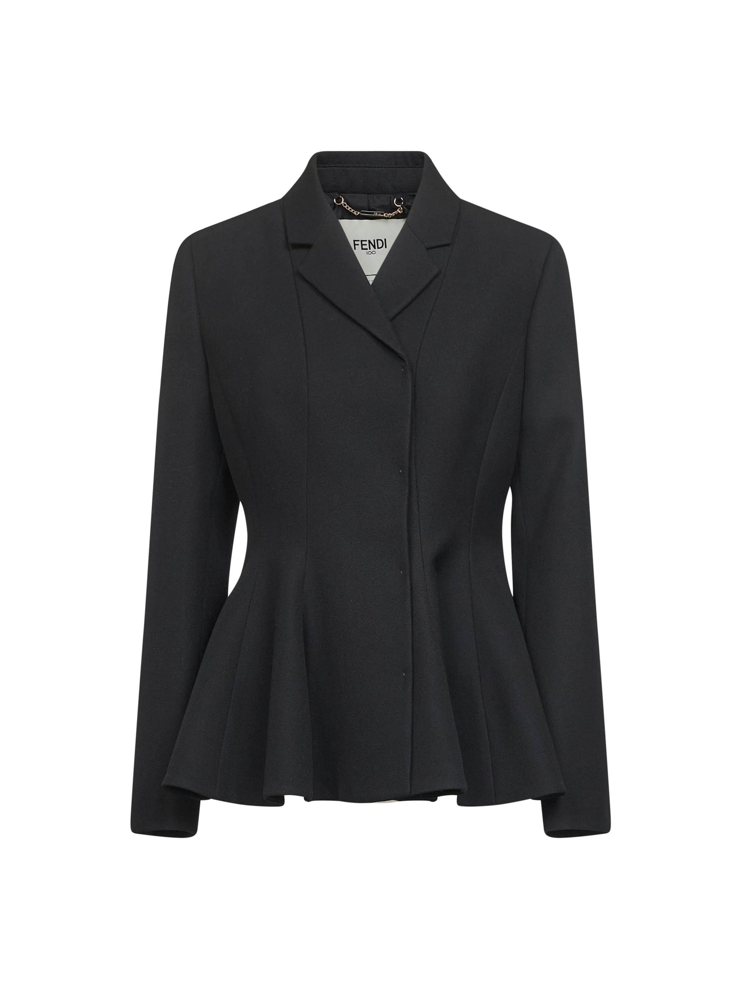 Black Grain de Poudre wool jacket