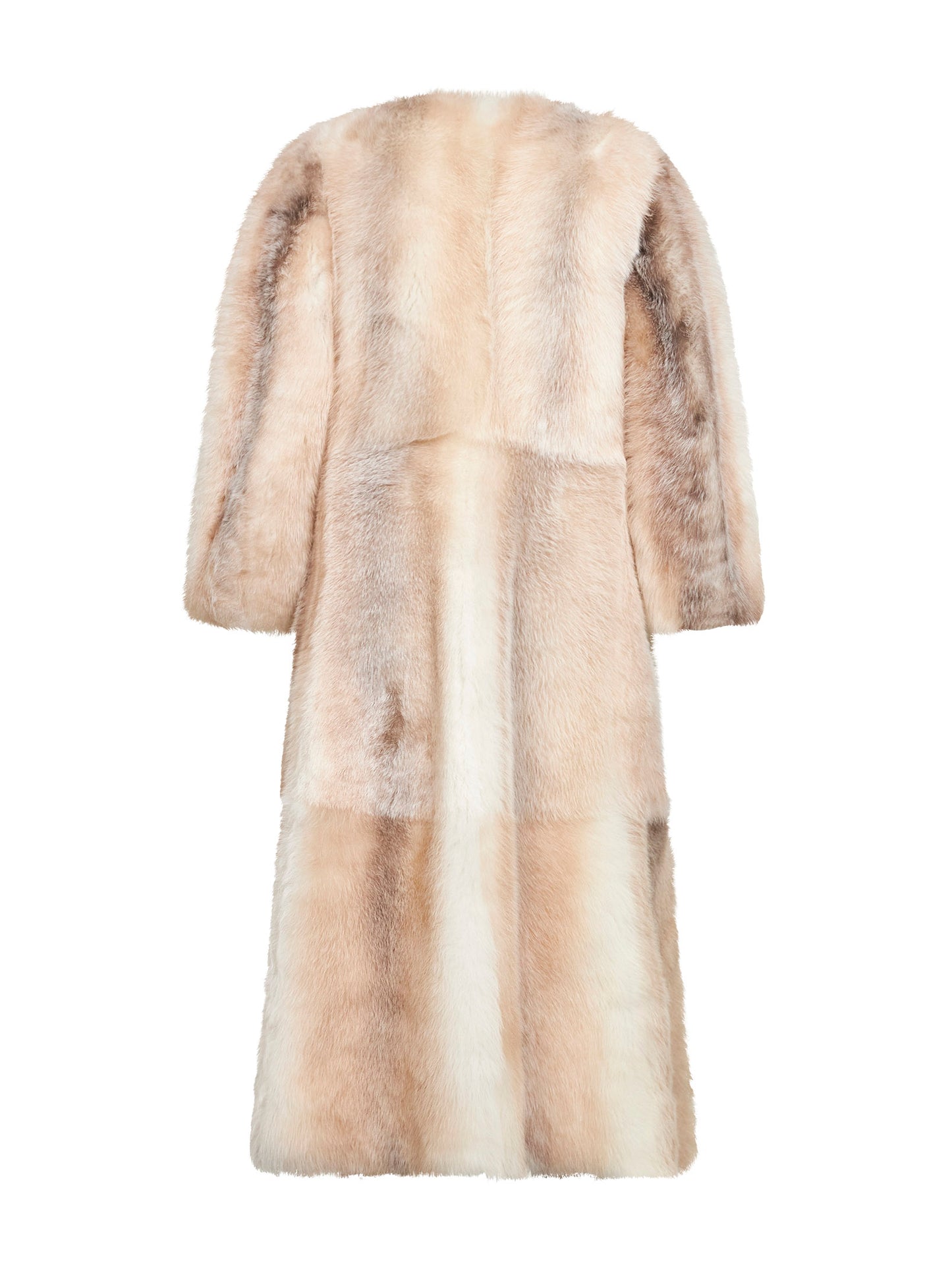 Cappotto cocoon in montone dorsato bianco