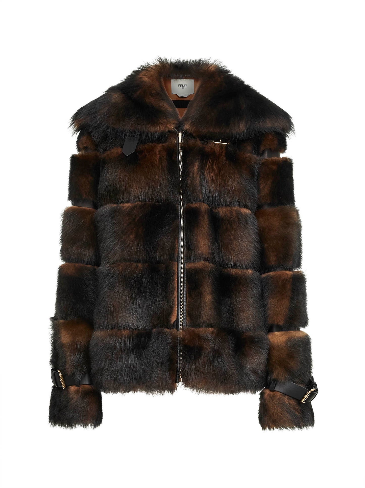 Giacca aviator in montone dorsato marrone