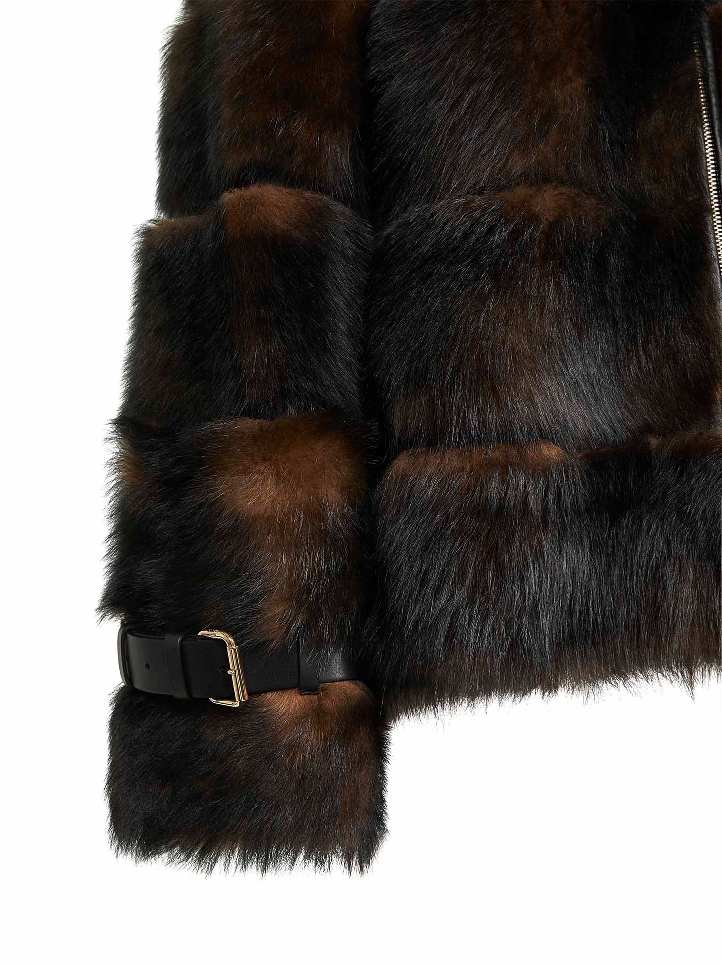 Giacca aviator in montone dorsato marrone