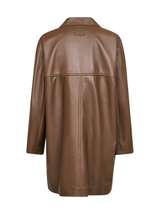 Caban over in nappa plongé marrone