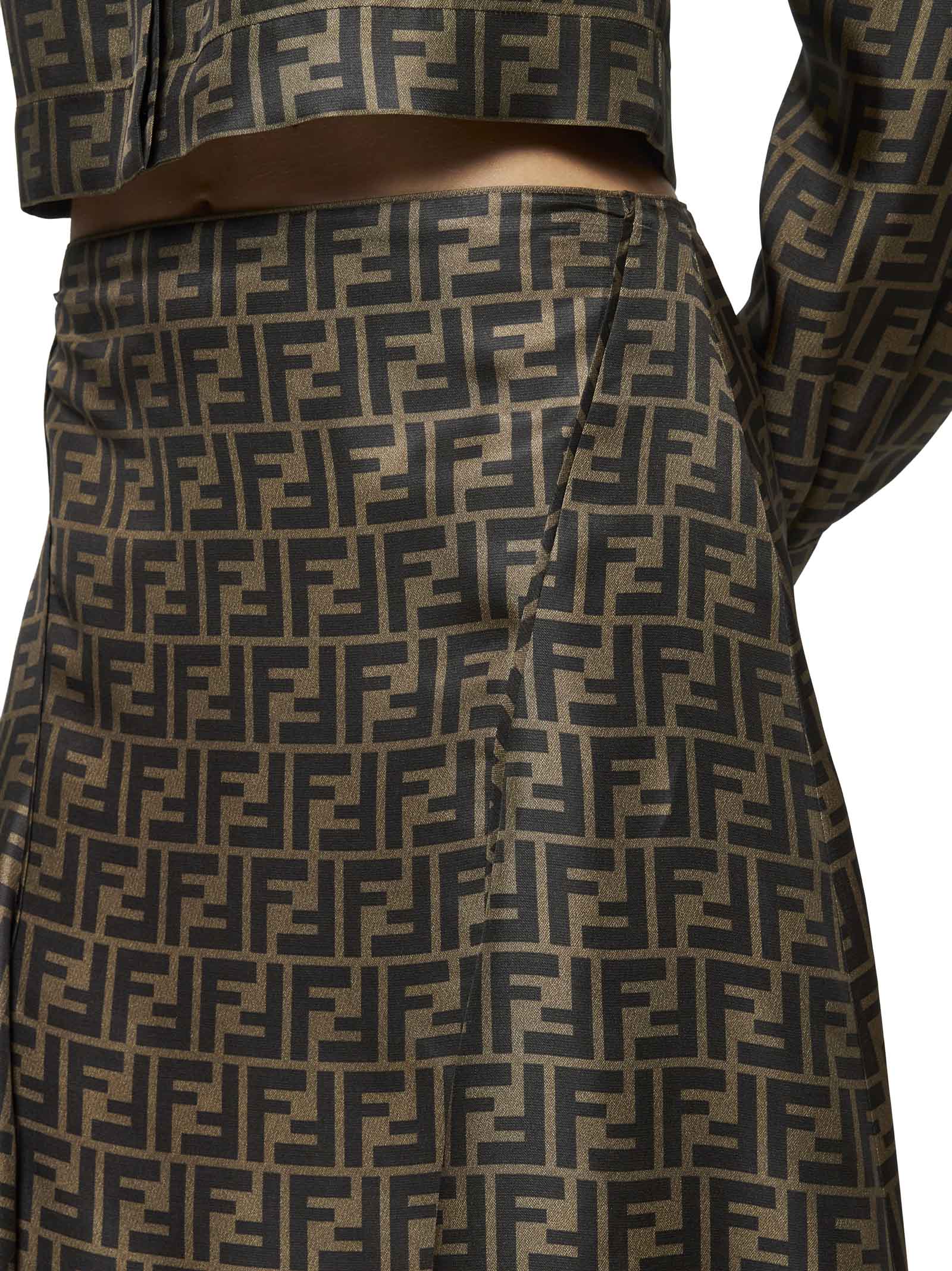 スカート FENDI Woman Skirt Mud FQ7601A8G3 F1440 MUSINSA | FENDI FF Twill Flare Skirt - Brown / FQ7601A8G3F1440