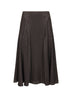 Gonna midi in seta FF jacquard marrone