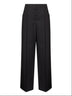 Black wool and mohair wide-leg trousers