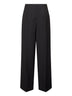 Black wool and mohair wide-leg trousers