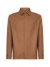 Brown wool gabardine shirt