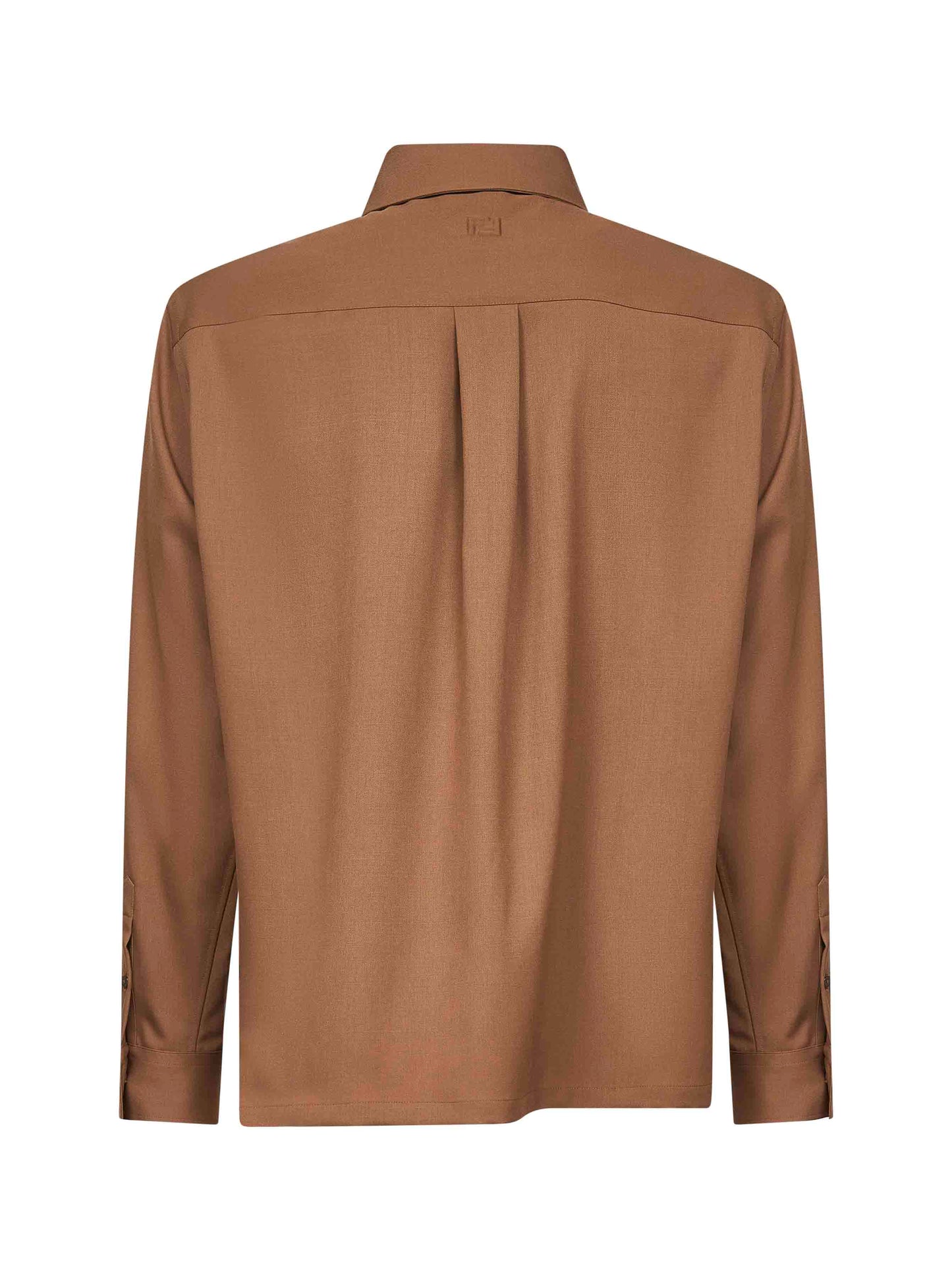 Brown wool gabardine shirt