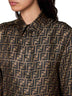 Camicia in seta FF marrone