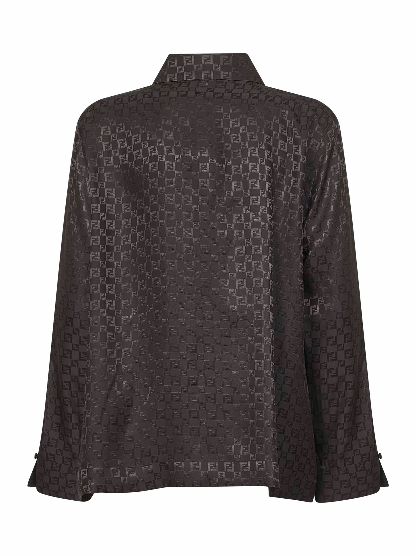 Brown FF jacquard silk shirt