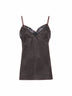 Top camisole in seta FF jacquard marrone