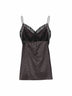 Top camisole in seta FF jacquard marrone