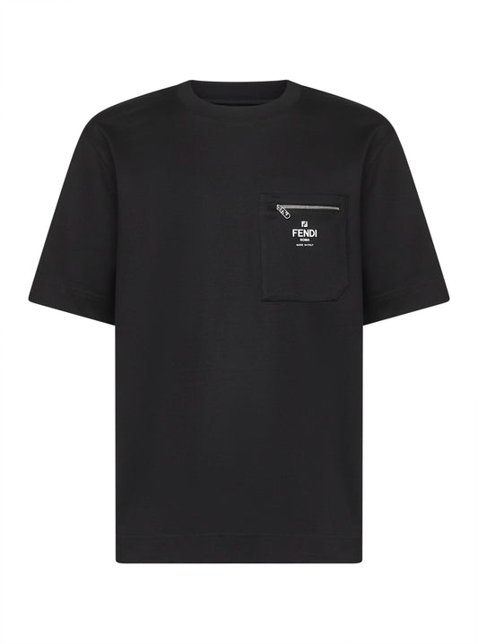 Black cotton jersey oversized T-shirt