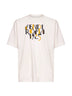 T-Shirt in cotone avorio con stampa Fendi Roma 1925