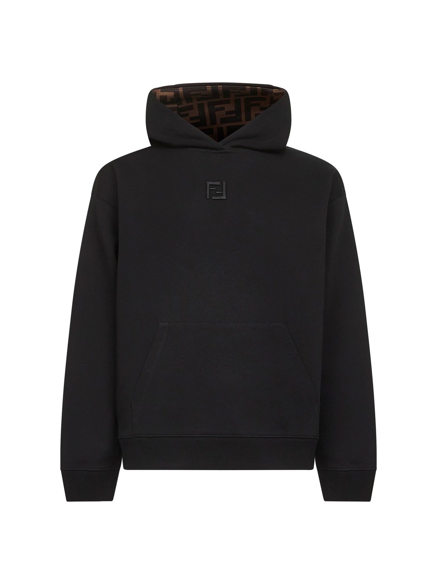 Black cotton blend hoodie