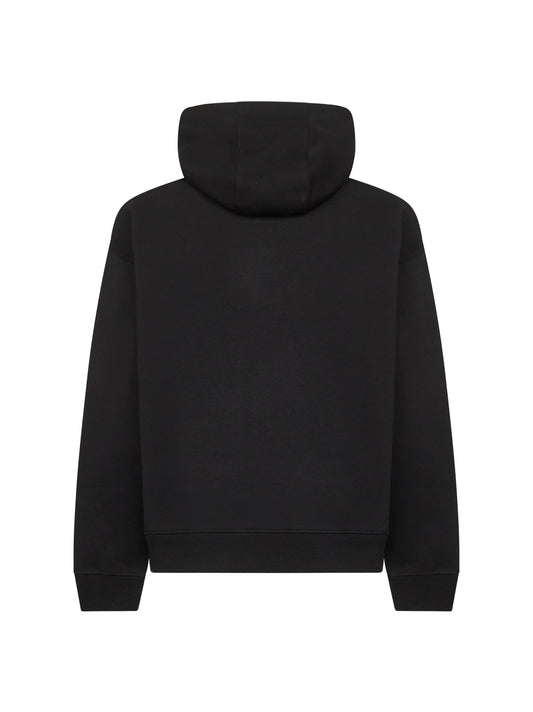 Black cotton blend hoodie