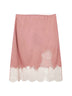 Pink lighweight knit and lace short skirt