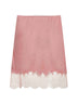 Pink lighweight knit and lace short skirt