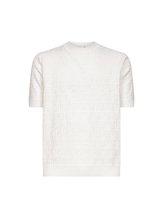 Pullover in cotone FF bianco